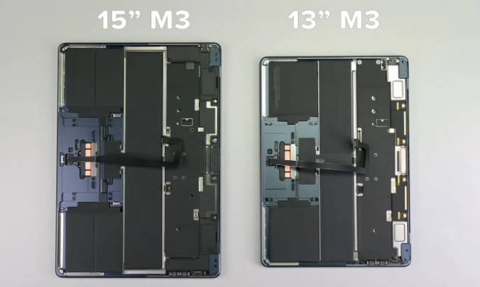 苹果 M3 基础款 MacBook Air 拆解:确认改用 2 个 128GB 存储芯片(1)