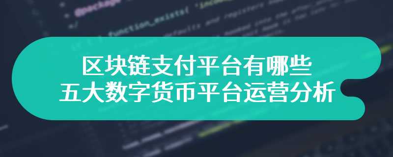 区块链支付平台有哪些 五大数字货币平台运营分析