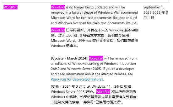 微软判其“死刑”，确认 Win11 24H2 系统移除“写字板”应用