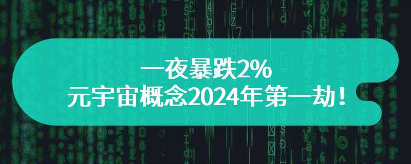 一夜暴跌2%，元宇宙概念2024年第一劫！