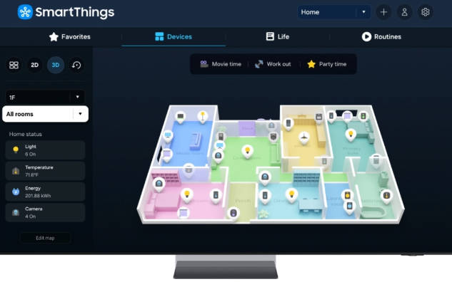 三星推出 3D Map View 功能：家电位置可视化，融合 SmartThings 与 AI