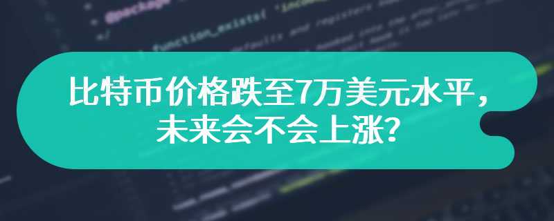 比特币价格跌至7万美元水平，未来会不会上涨？