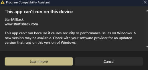 微软不满用户修改主题，安装 StartAllBack 会导致无法升级 Win11