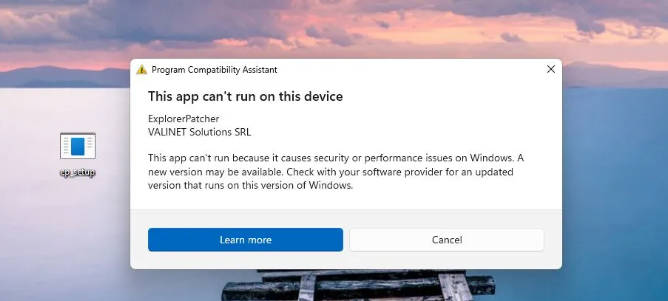 第三方 Win11 修改工具遭微软屏蔽，但安装包重命名即可绕过限制