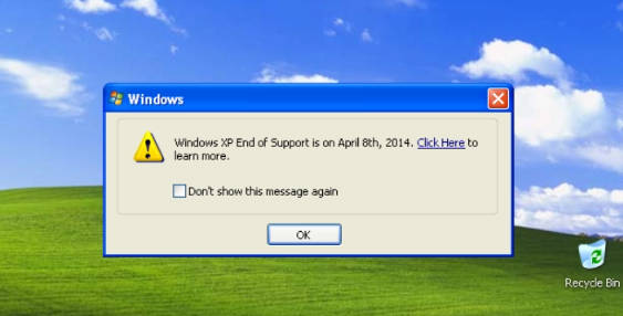 微软仍通知 WinXP 用户推荐其升级至新系统