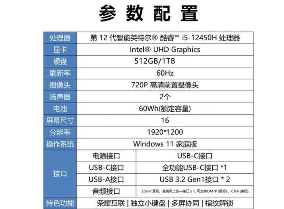 笔记本电脑的配置参数详解