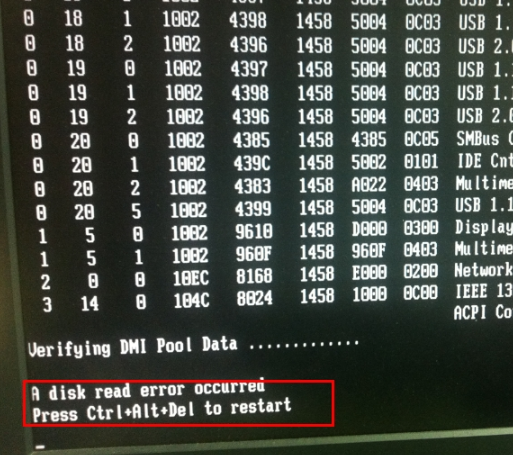 a disk read error occurred怎么解决