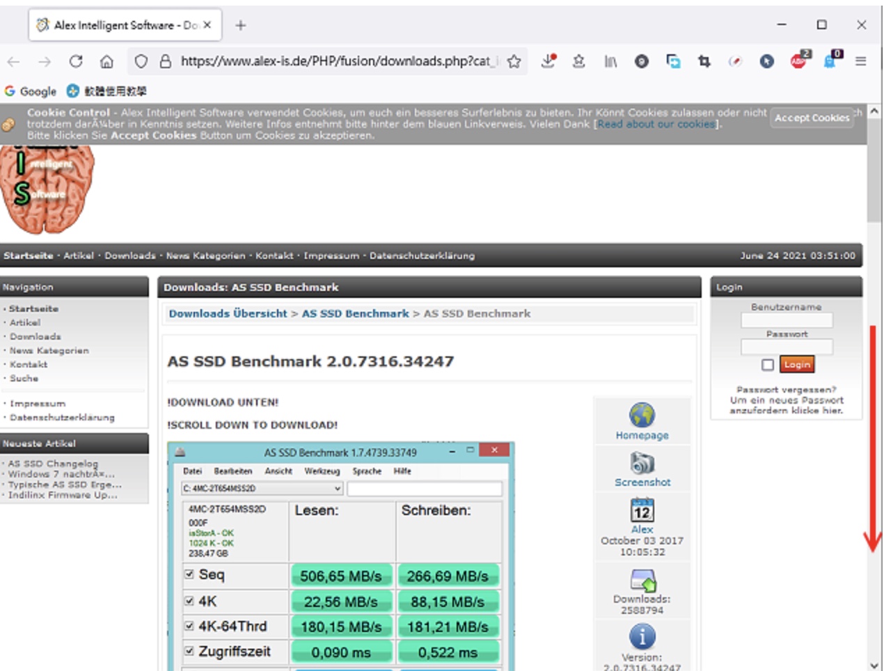 免费检查SSD硬碟4K对齐的软体AS SSD Benchmark