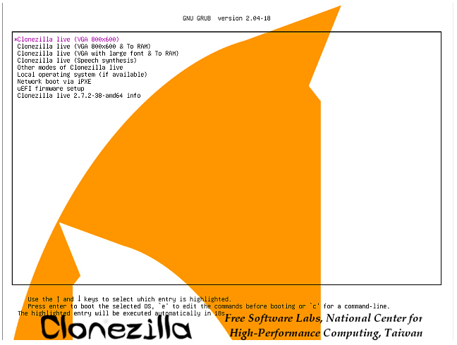 Clonezilla live还原Windows10