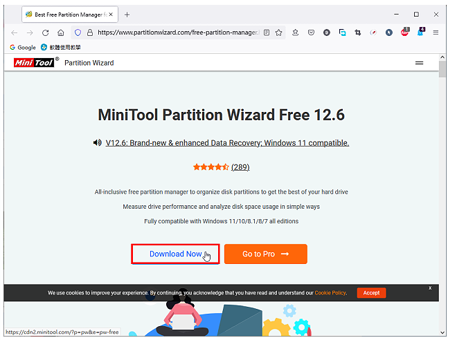 免费硬碟分割区管理的软体MiniTool Partition Wizard Free