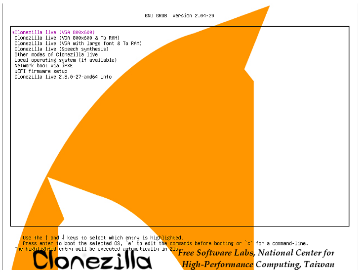 Clonezilla live复制硬碟